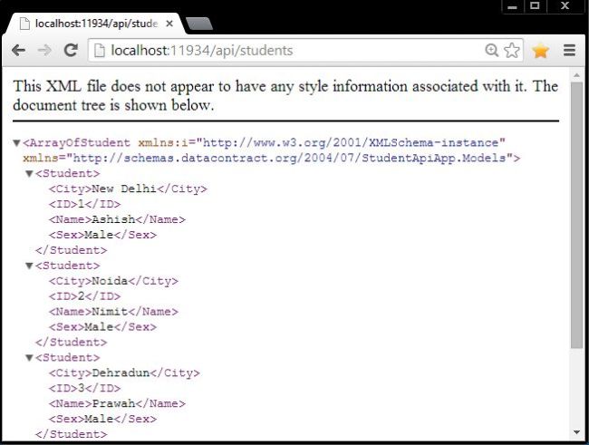 Calling Api Controller Method in Browser